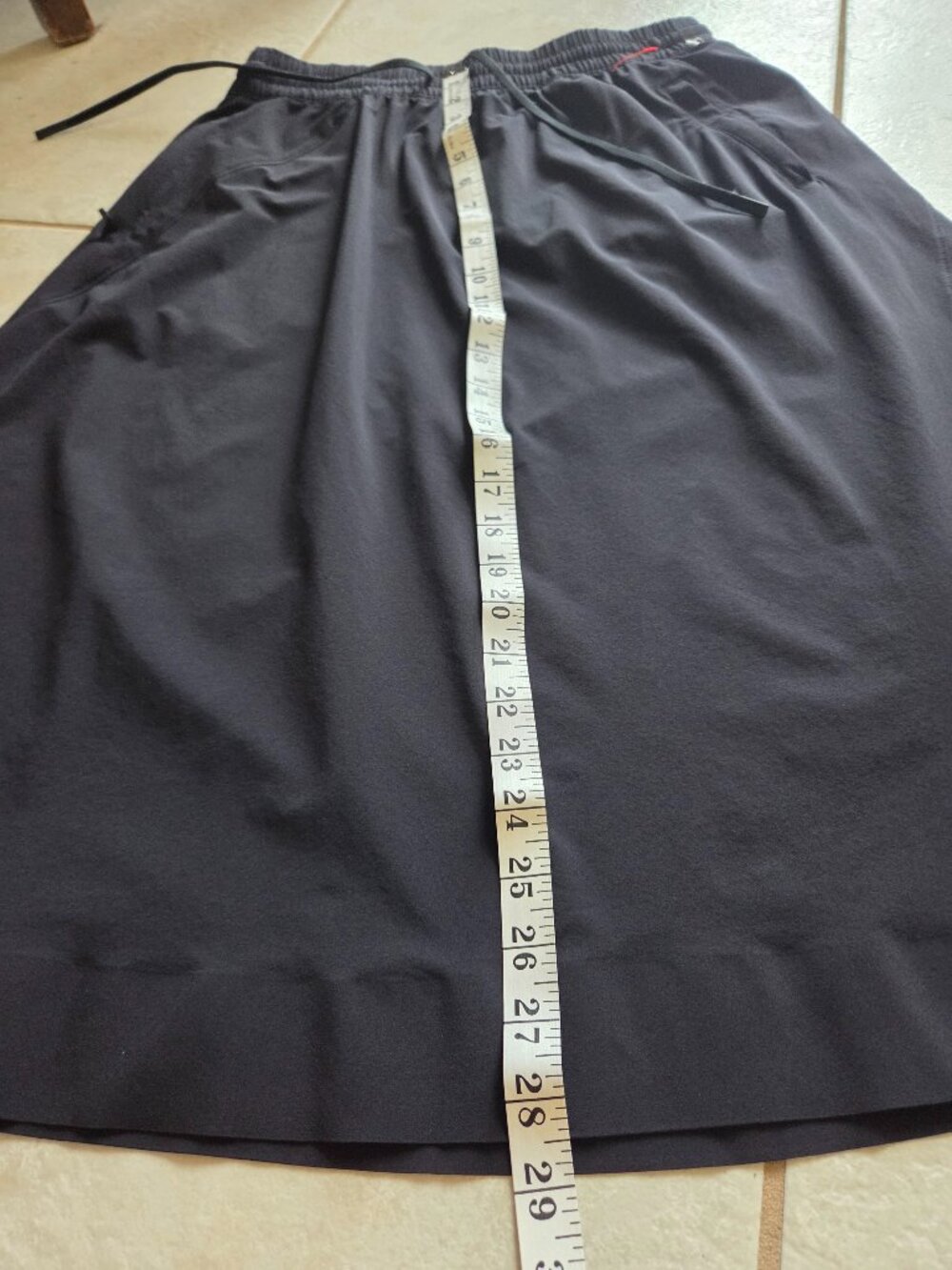 Athleta Black Drawstring A-Line Skirt Size 10 - Picture 7 of 8
